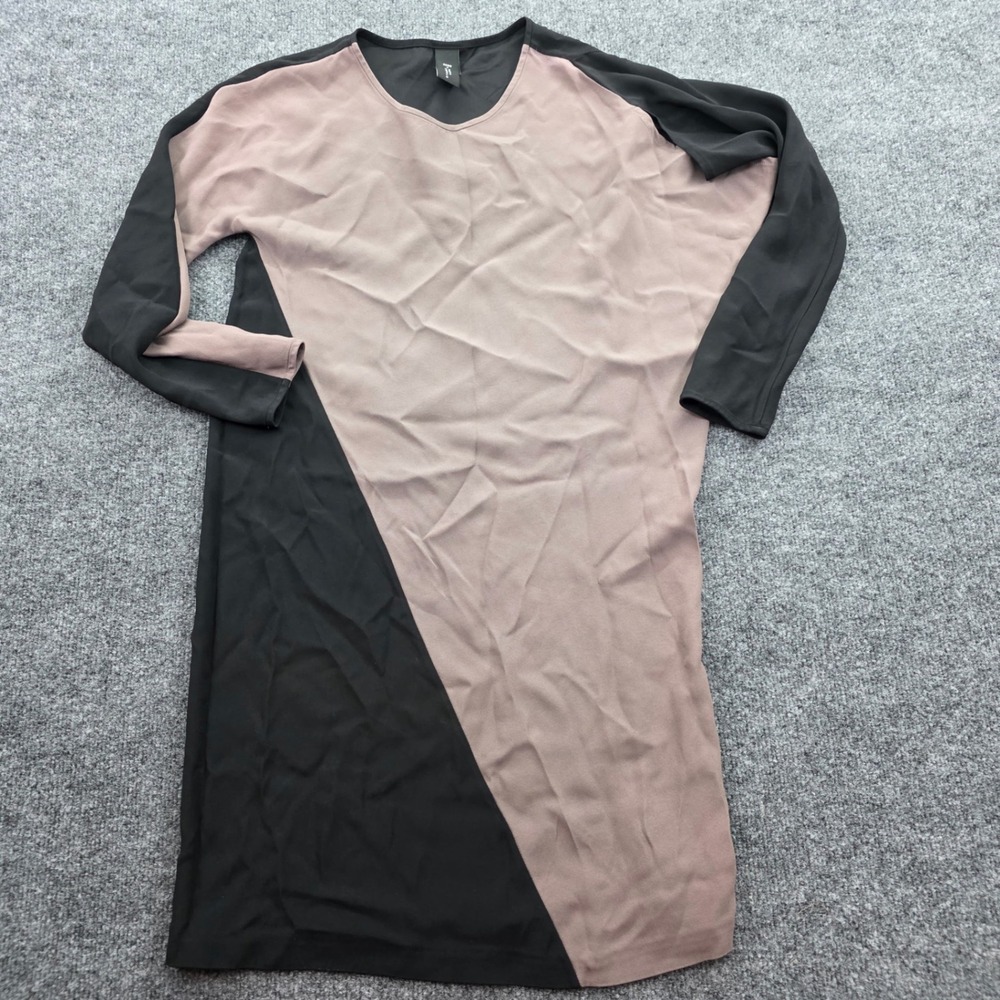 Zero‎ + Maria Cornejo Shift Dress Colorblock Silk Blend Modernist Size 2 Black